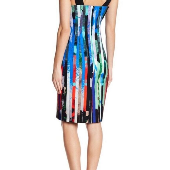 NEW Milly Lorena Striped Pattern Dress Black Size 0 NWT - Picture 4 of 7